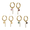 Natural Multicolor Tourmaline Hoop Dangle Earrings EJEW-JE07218-3