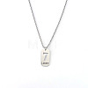 201 Stainless Steel Lucky Number 7 Dog Tag Necklaces for Women Men WGF2A89-01-5