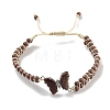Synthetic Goldstone Braided Round Bead Bracelets BJEW-K251-06K-2