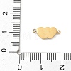 304 Stainless Steel Double Heart Links Connector Charms STAS-B140-06G-3