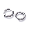 Brass Micro Pave Cubic Zirconia Huggie Hoop Earring Findings ZIRC-G156-07B-2