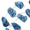 Electroplated Natural Druzy Agate Beads Strands G-N0259-08-1