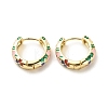 Flower Enamel Hoop Earrings LS-EJEW-G290-03G-A-1