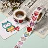 Heart Shaped Stickers Roll Valentine's Day Sticker Adhesive Label X-DIY-E023-06-5