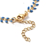 Enamel Ear of Wheat Link Chain Necklace NJEW-P220-02G-06-4