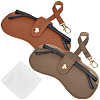 2Pcs 2 Colors Rectangle PU Leather Eyeglass Case AJEW-CN0006-95B-1