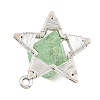 Electroplated Natural Quartz Faceted Copper Wire Wrapped Pendants PALLOY-TA00443-02-2