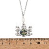 Alloy Natural Paua Shell Alloy Sea Animals Pendant 304 Stainless Steel Cable Chain Necklaces with Natural Pearl for Women NJEW-JN06524-5