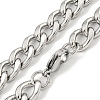 Non-Tarnish 201 Stainless Steel Cuban Link Chain Necklaces for Women and Men NJEW-F322-03P-05-1