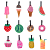 12Pcs 12 Style Plastic & Silicone Luggage Tag AJEW-FH0003-44-1