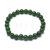 Natural TaiWan Jade Bead Stretch Bracelets X-BJEW-K212-C-019-2