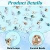60Pcs 10 Style Glass Teardrop Pendants PALLOY-YW00137-3
