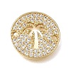Brass Micro Pave Clear Cubic Zirconia Connector Charms CU-CBAA556-04C-1
