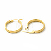 201 Stainless Steel Grooved Hoop Earrings with 304 Stainless Steel Pin for Women EJEW-M214-14B-G-1