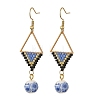 304 Stainless Steel with Cylinder Seed Beads Dangle Earrings EJEW-MZ00810-01-3