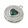 Brass Micro Pave Cubic Zirconia Pendants KK-CBA74BF-12P-01C-2
