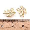 Brass Micro Pave Clear Cubic Zirconia Pendants KK-T078-07G-01-3
