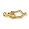 Brass Pave Clear Cubic Zirconia Fold Over Clasps KK-M320-26G-1