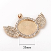 Alloy Pendant Cabochon Setting LS-ALRI-WH0005-11KCG-2