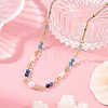 304 Stainless Steel with Natural Mixed Gemstone Pendant Necklaces NJEW-JN06653-02-1