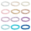 12Pcs 12 Colors Glass Pearl Stretch Bracelets Set BJEW-FH00001-1