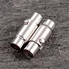 Platinum Plated Sterling Silver Column Magnetic Clasps STER-K014-H990-4mm-P-1