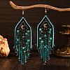 Bohemian Style Moon Glass Seed Beads Dangle Earrings GZ0619-1-1