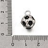 Brass Black Enamel Pendants KK-Z163-02P-B-3