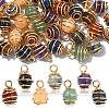 35Pcs 7 Colors Chakra Natural Mixed Gemstone Pendants PALLOY-CJ00050-1