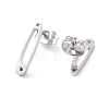 304 Stainless Steel Stud Earrings Findings EJEW-Z017-02P-2