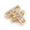 Brass Micro Pave Cubic Zirconia Links Connectors ZIRC-I042-16G-T-3