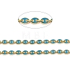 Golden Plated Alloy Enameled Coffee Bean Links Chains LCHA-H004-01G-E-2