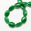Flat Oval Gemstone Natural Malaysia Jade Stone Beads Strands G-S113-19-2