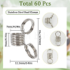 60Pcs Stainless Steel Spring Bead Clamps for Beading Jewelry Making FIND-SC0009-64-2