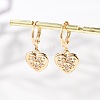 Brass Micro Pave Clear Cubic Zirconia Hoop Earrings for Women EJEW-G428-24G-02-2