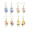 Handmade Porcelain & Acrylic Beads Dangle Earrings for Women EJEW-JE07329-2