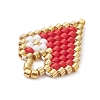 Beaded Heart Charms PALLOY-MZ01147-01-4