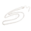 4MM Brass Textured Rolo Chain Necklaces for Men Women NJEW-L012-05S-4