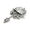 Retro Alloy Rhinestone Oval Brooch JEWB-B022-01AS-01-2