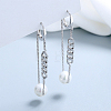 925 Sterling Silver Round with Curb Chain Hoop Earrings FS-WG0D558-01-2