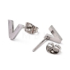 Tarnish Resistant 304 Stainless Steel Greek Alphabet Stud Earrings STAS-D007-07P-04-2