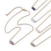 Natural Amethyst/Rose Quartz/Tiger Eye/Amazonite/Sodalite Faceted Column Pendant Necklaces NJEW-JN05133-02-2