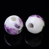 Handmade Printed Porcelain Beads PORC-Q199-8mm-01-2