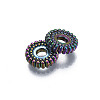 Rack Plating Rainbow Color Alloy Beads PALLOY-S180-353-3