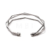 Triple Line Cuff Bangles BJEW-C010-01B-2