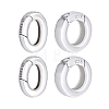 4Pcs 2 Styles 925 Sterling Silver Spring Gate Rings STER-PH0004-32S-6