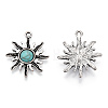 Synthetic Turquoise Pendants PALLOY-TAC0044-53AS-2