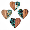 Transparent Resin & Walnut Wood Pendants LS-RESI-TAC0017-73-A02-1