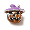 Halloween Brass Enamel European Beads KK-A203-04B-P-1