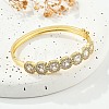 Brass Micro Pave Clear Cubic Zirconia Hinged Bangles for Women BJEW-K274-01G-3